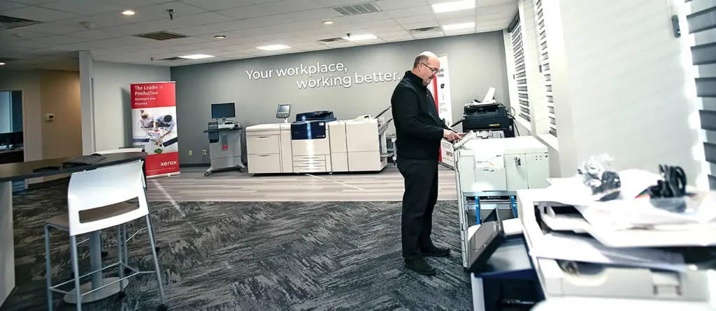 Panoramic photo of copier area BBEC