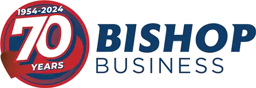 70 Year Bishop Business Logo